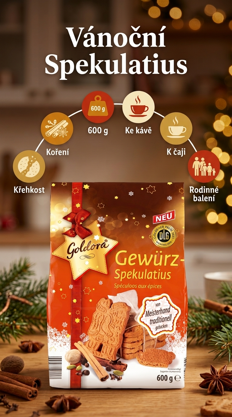 Goldora kořeněné Spekulatius 600 g - mobilní infografika