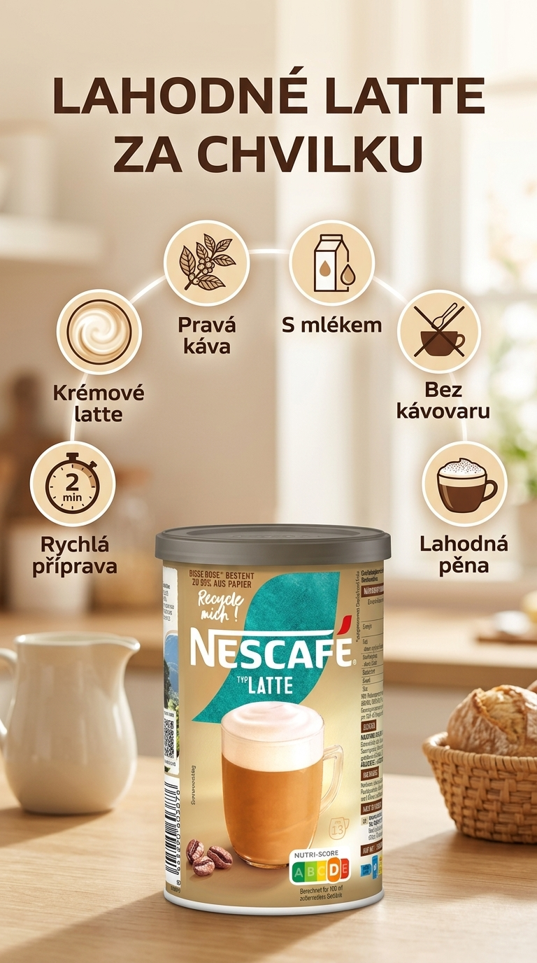 Nescafé Latte 230 g - mobilní infografika