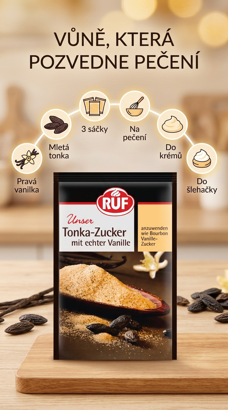 RUF Tonka cukr s pravou vanilkou - mobilní infografika