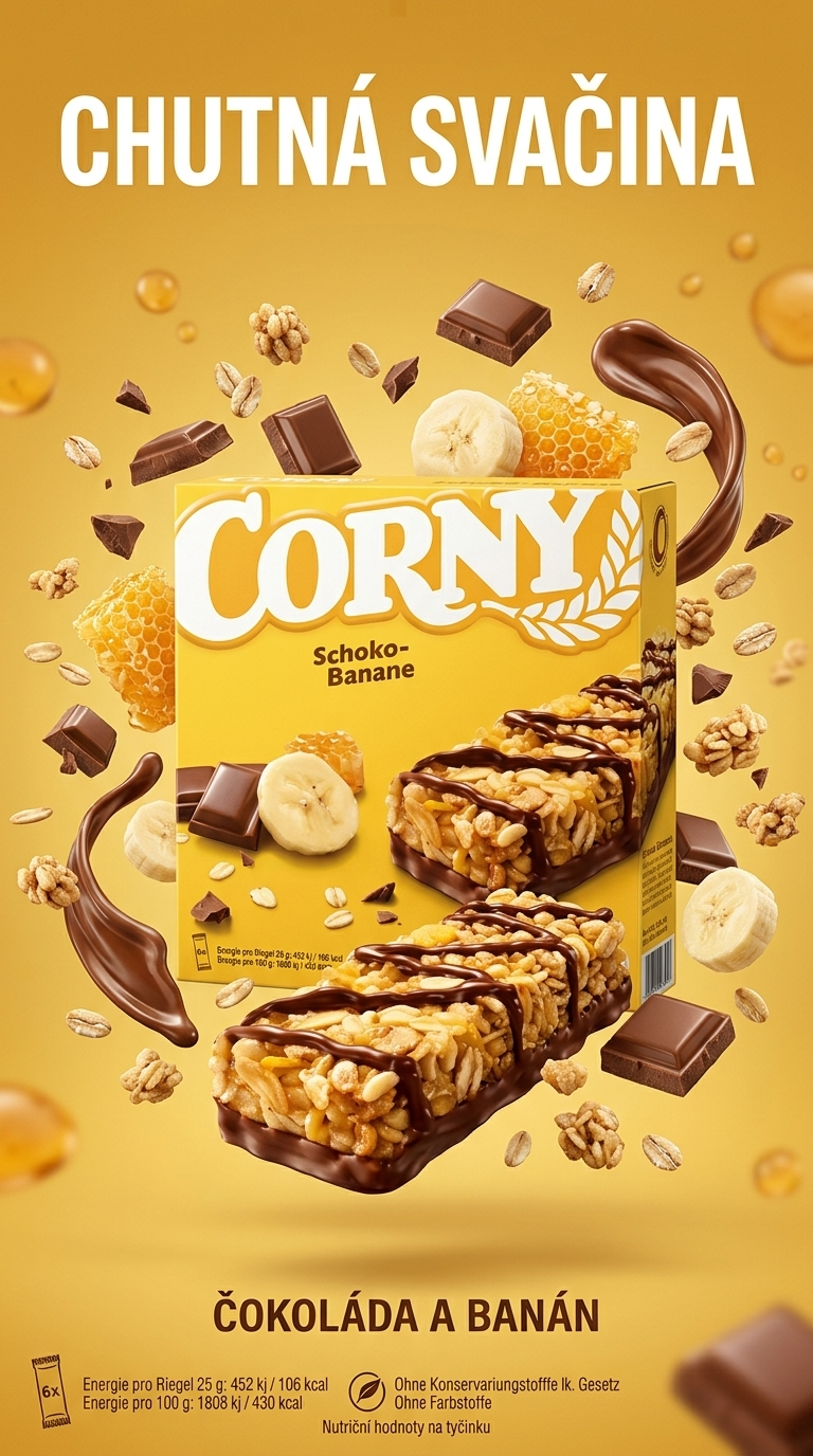 Corny čokoláda a banán - lifestyle poster