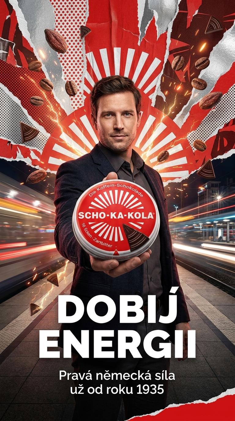 SCHO-KA-KOLA hořká energetická čokoláda 100g - lifestyle poster
