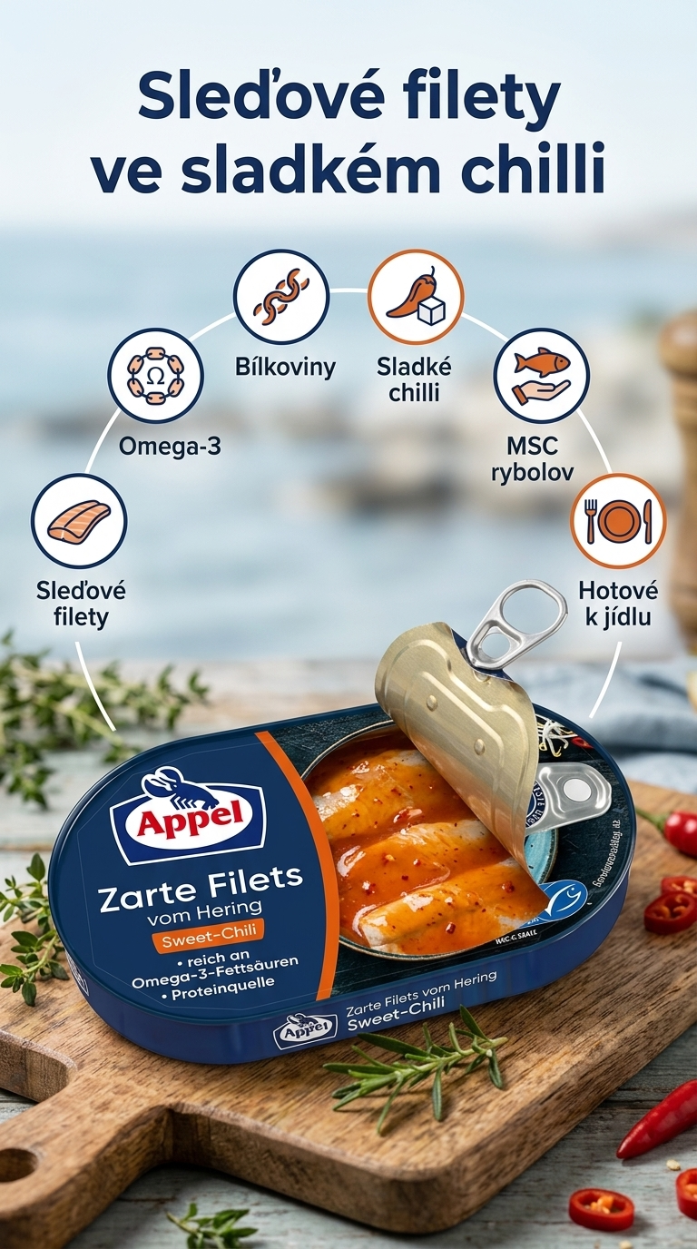 Appel sleďové filety ve sladkém chilli - mobilní infografika
