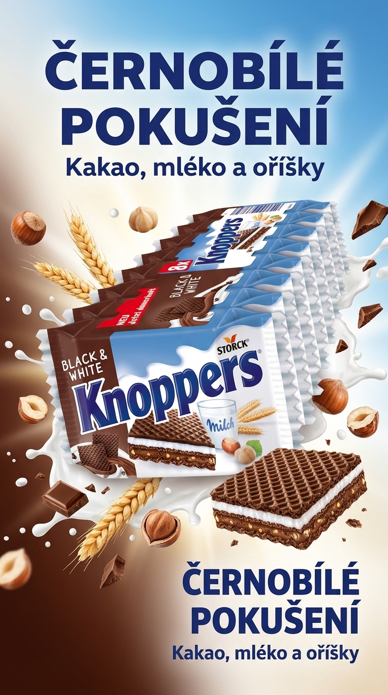 Knoppers Black & White - kakao, mléko a oříšky