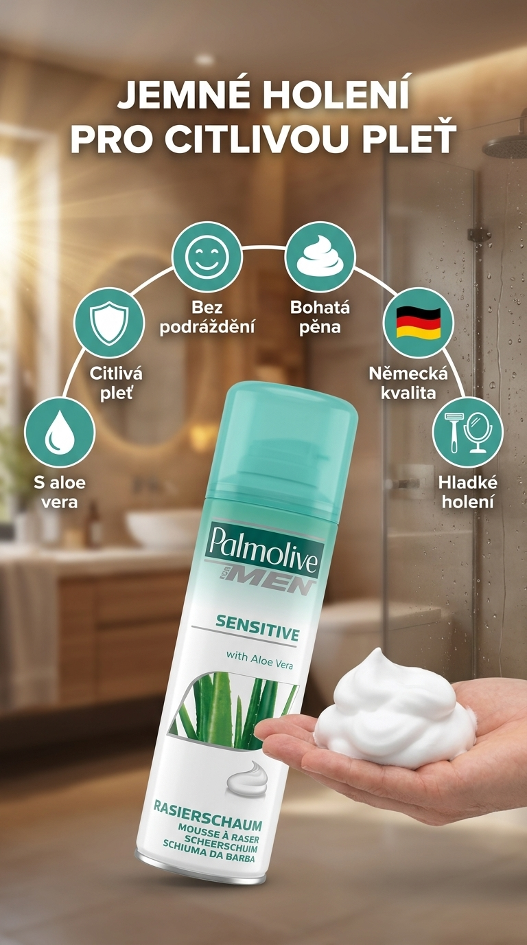 Palmolive For Men Sensitive - mobilní infografika
