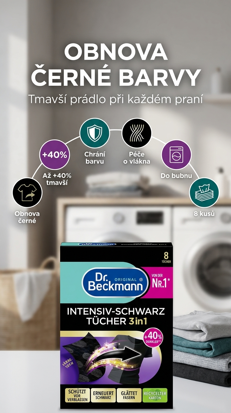 Dr. Beckmann ubrousky na obnovu černé barvy - mobilní infografika