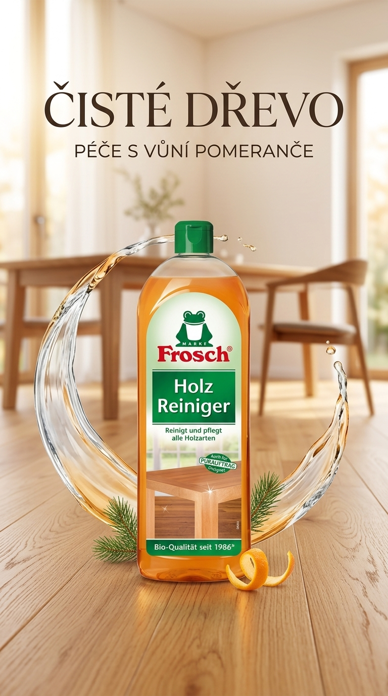 Frosch čistič na dřevo v moderním interiéru