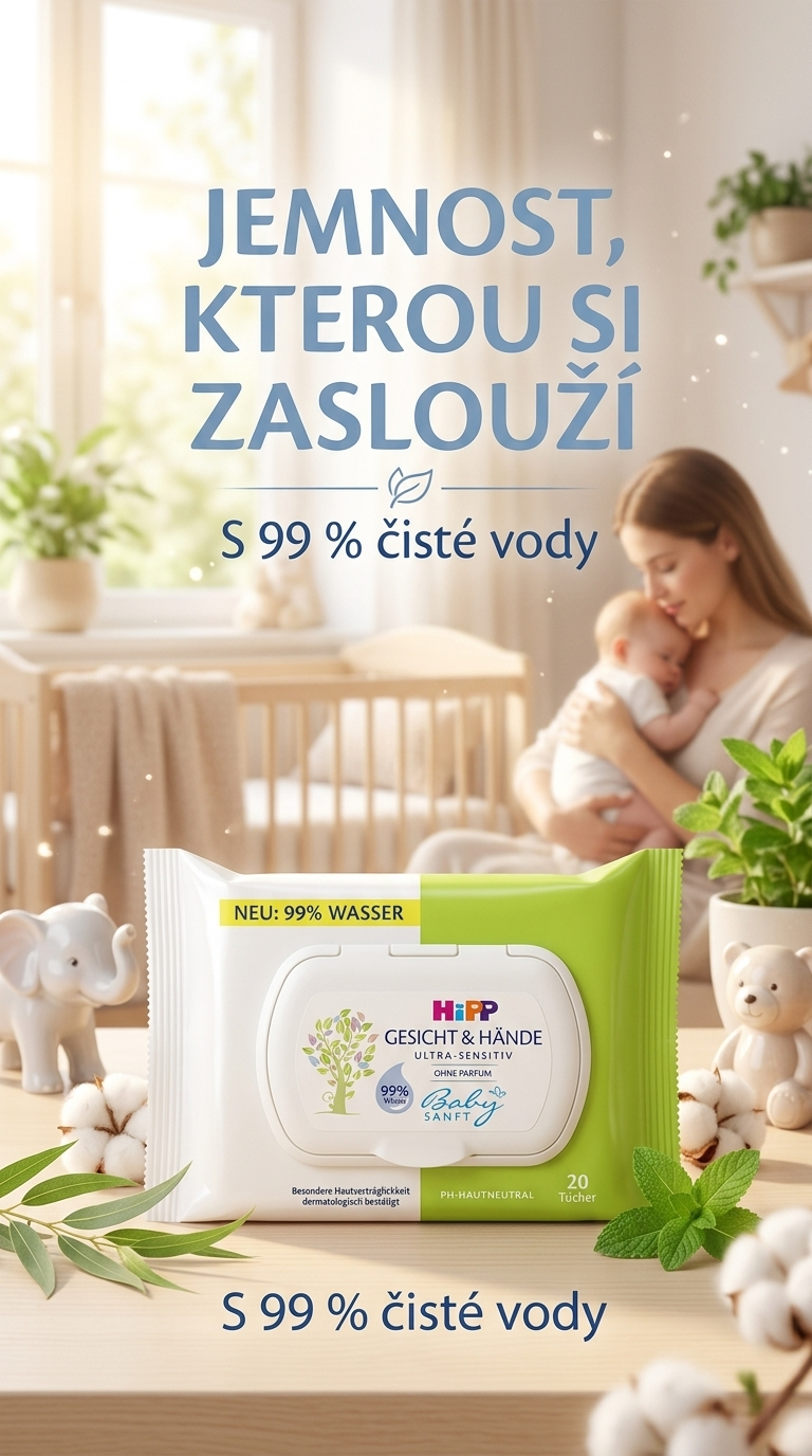 HiPP vlhčené ubrousky Ultrasensitiv - péče o miminko