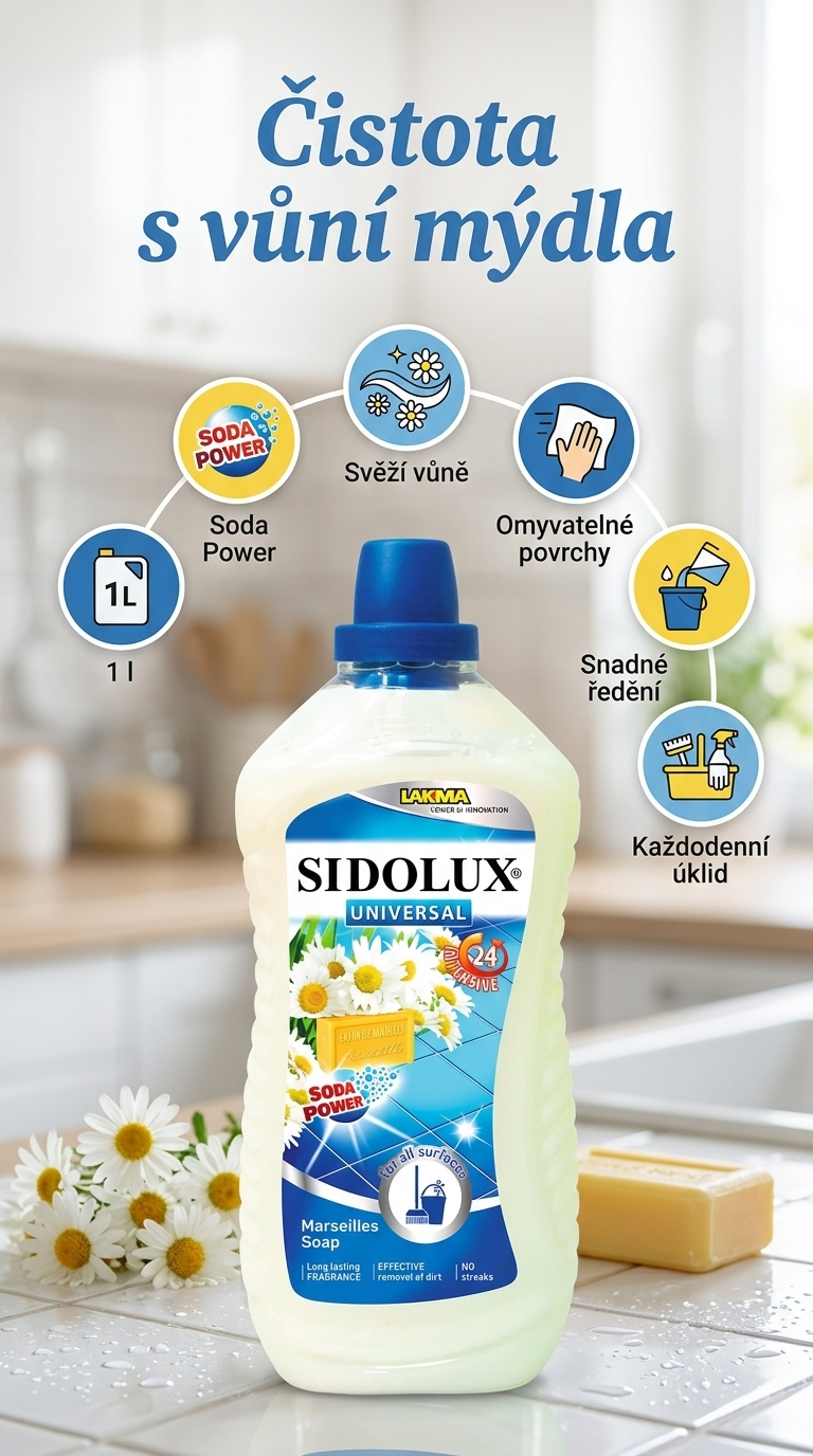 Sidolux Universal Marseillské mýdlo - mobilní infografika