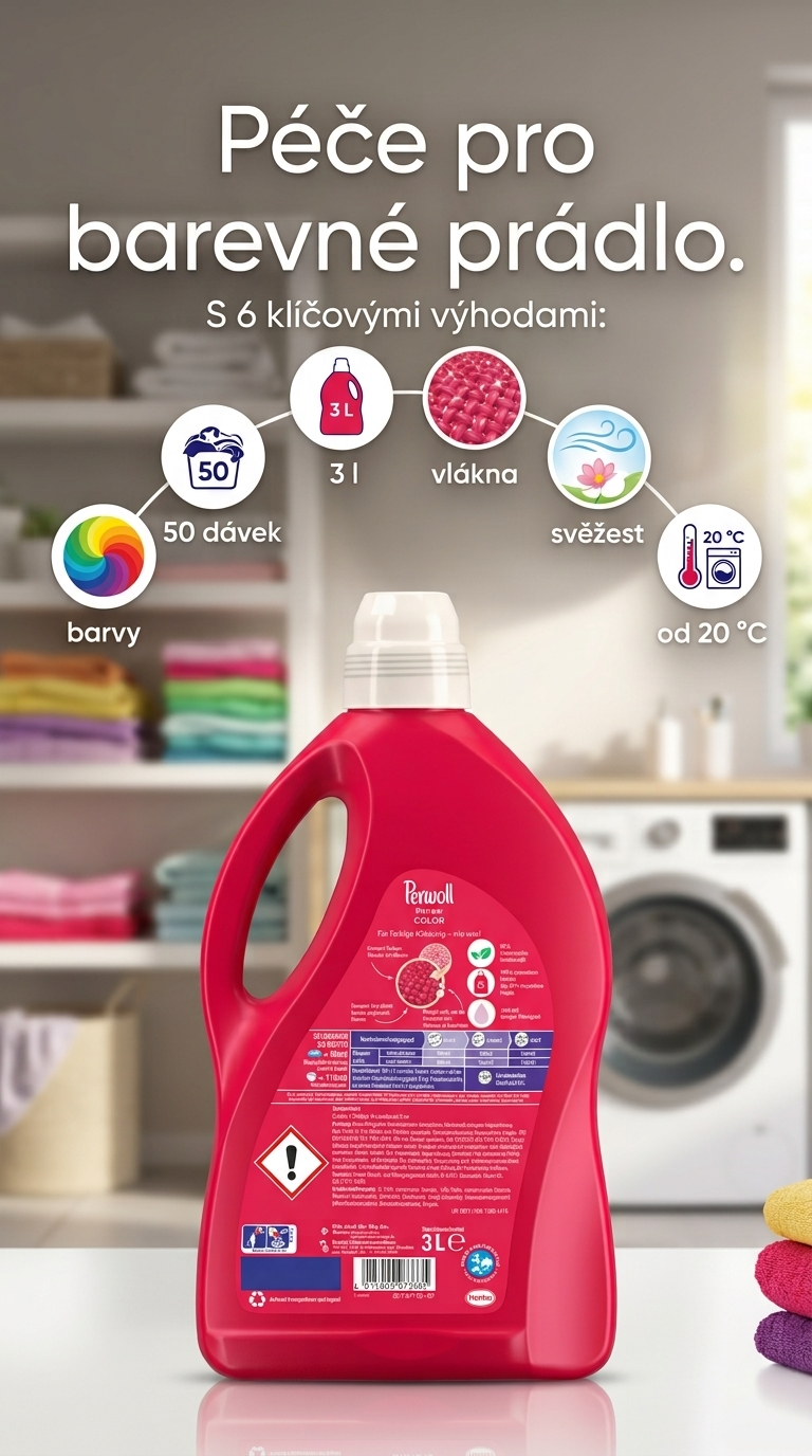 Perwoll Renew Color - mobilní infografika