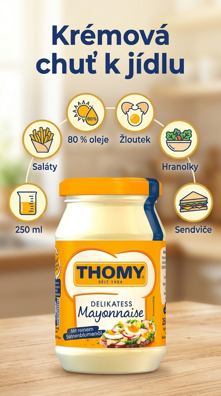 Thomy delikátní majonéza - mobilní infografika