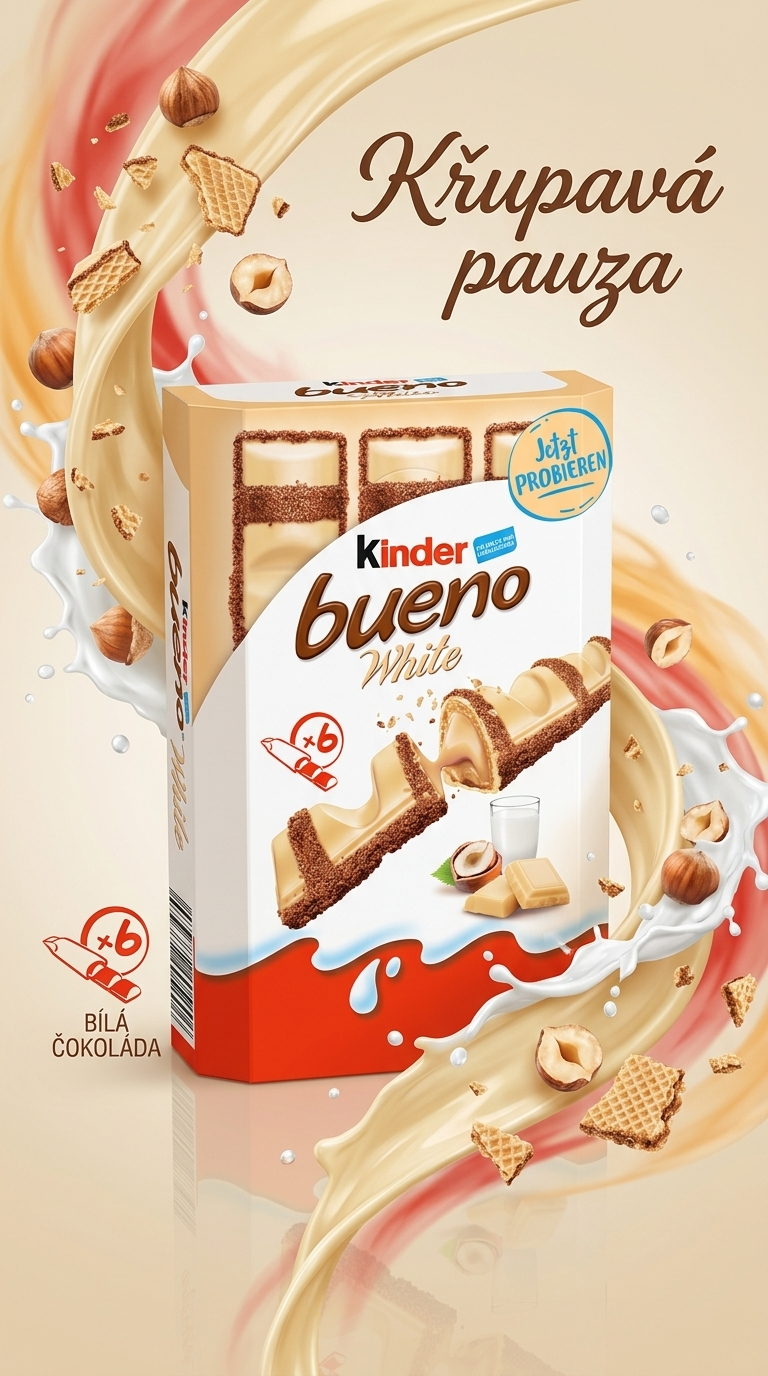Kinder bueno White 6ks 117g - lifestyle poster