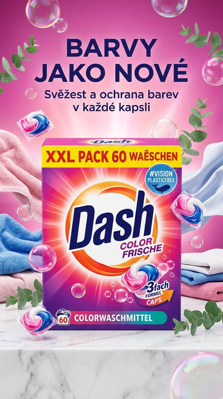 Dash Color prací kapsle — svěžest a ochrana barev