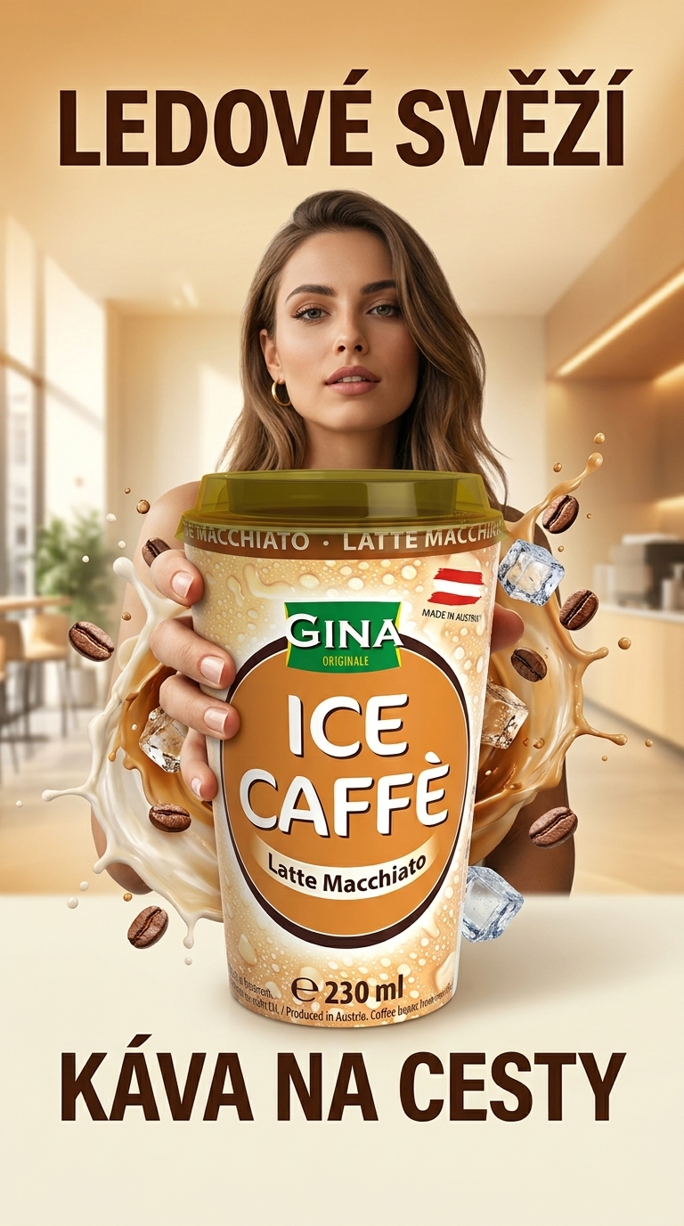 Gina Ledová káva Latte Macchiato - lifestyle