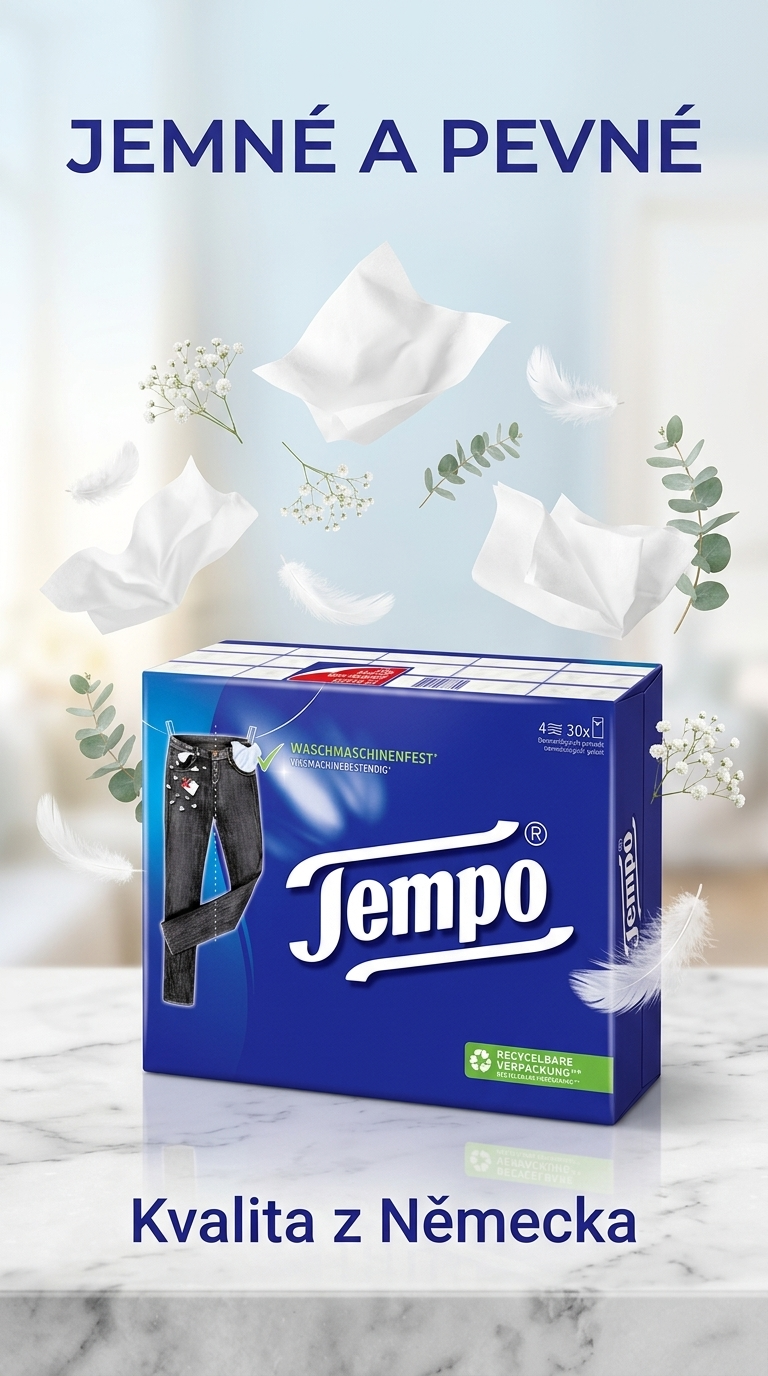 Tempo papírové kapesníky - lifestyle poster