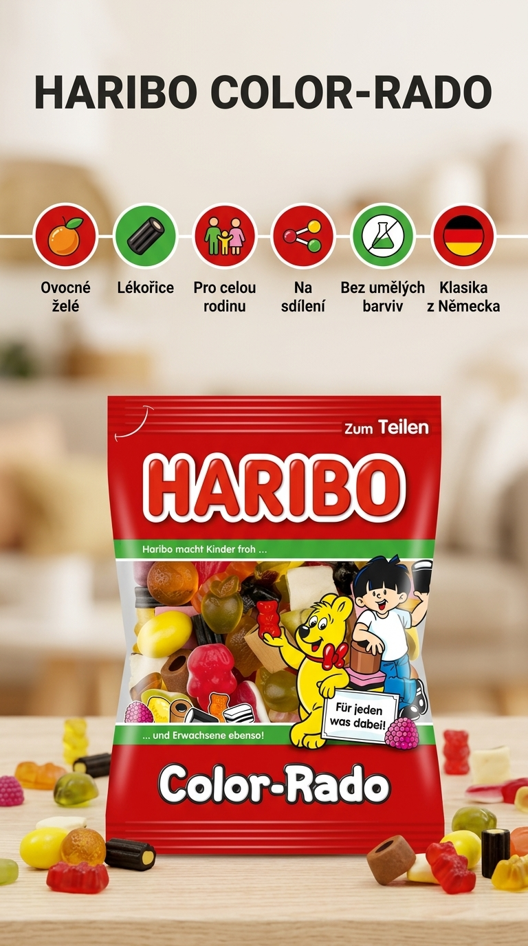 Haribo Color-Rado 175 g - mobilní infografika