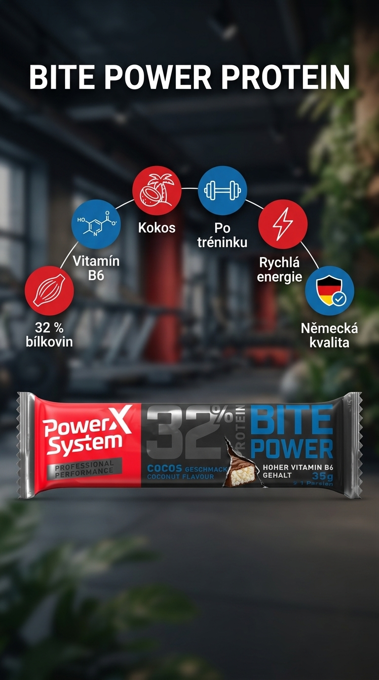 Power System Professional proteinová tyčinka kokos - mobilní infografika