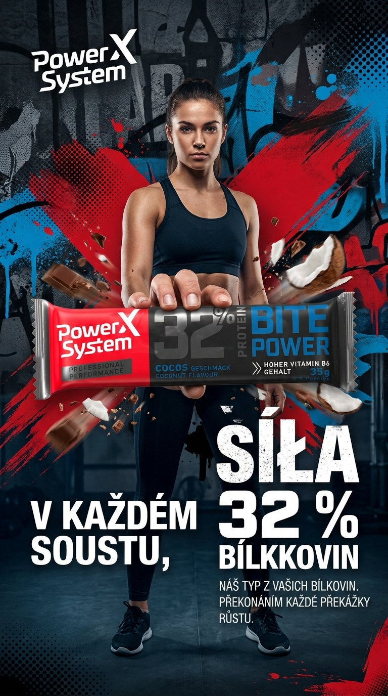 Power System proteinová tyčinka kokos - lifestyle poster