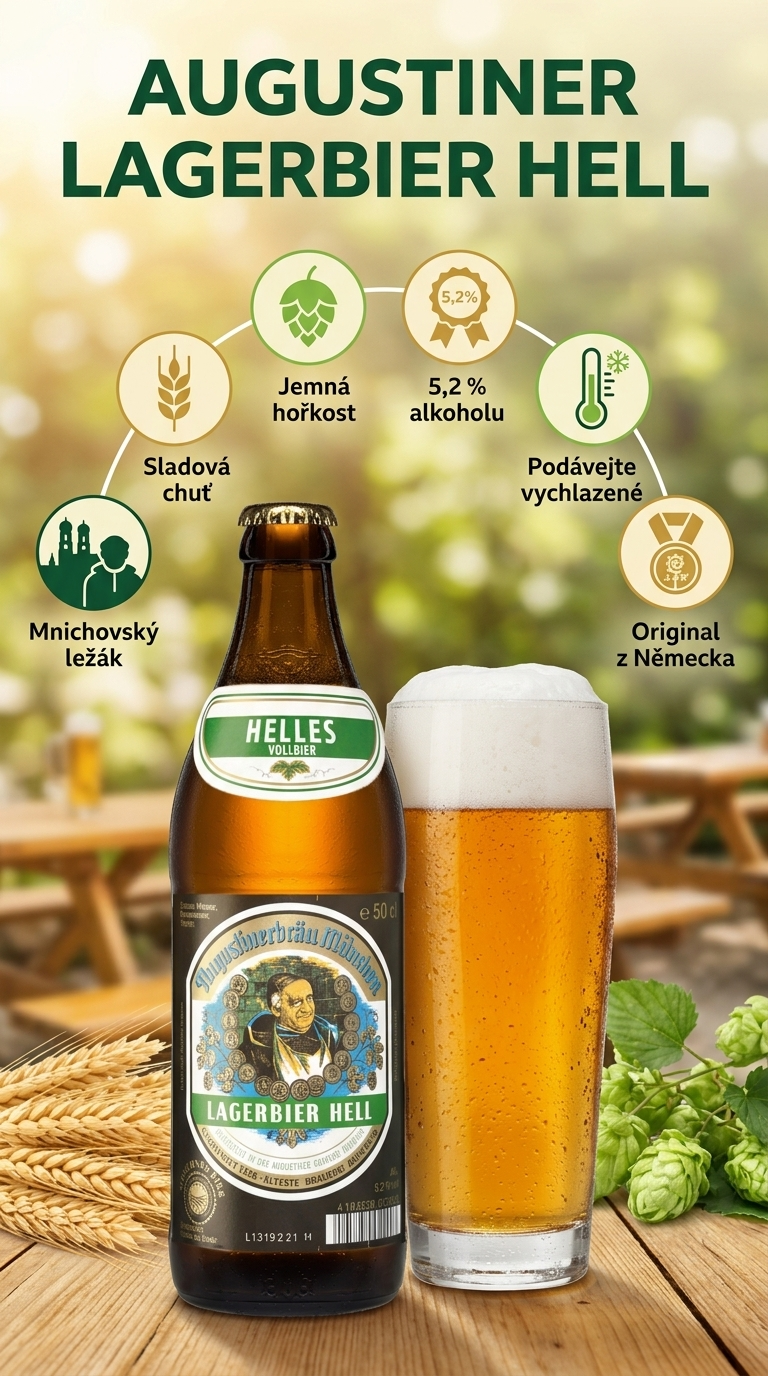 Augustiner Lagerbier Hell - mobilní infografika