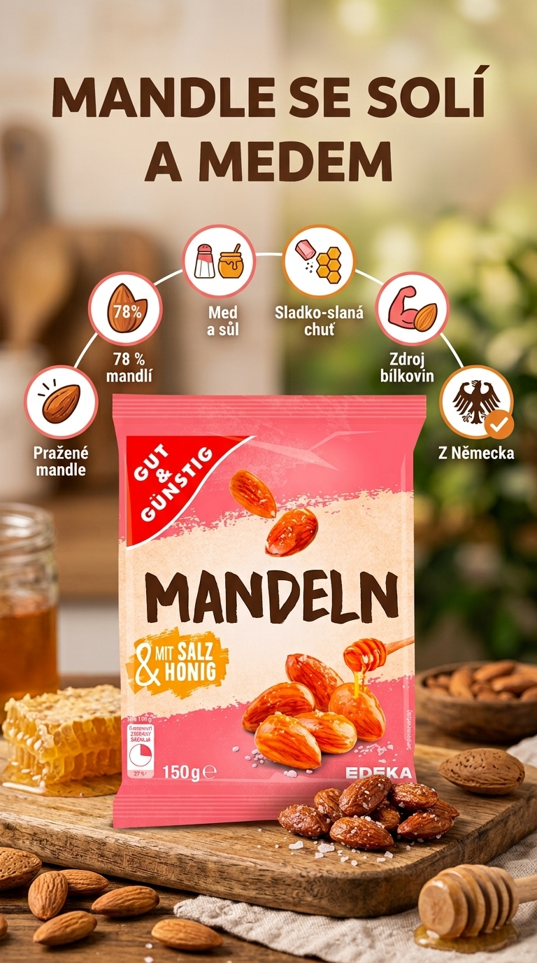 G&G Mandle se solí a medem - mobilní infografika