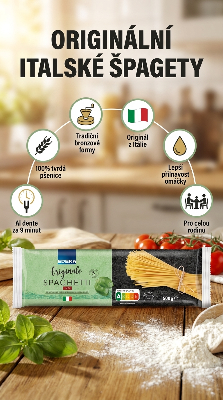 Edeka Italia spaghetti N.5 500g - mobilni infografika