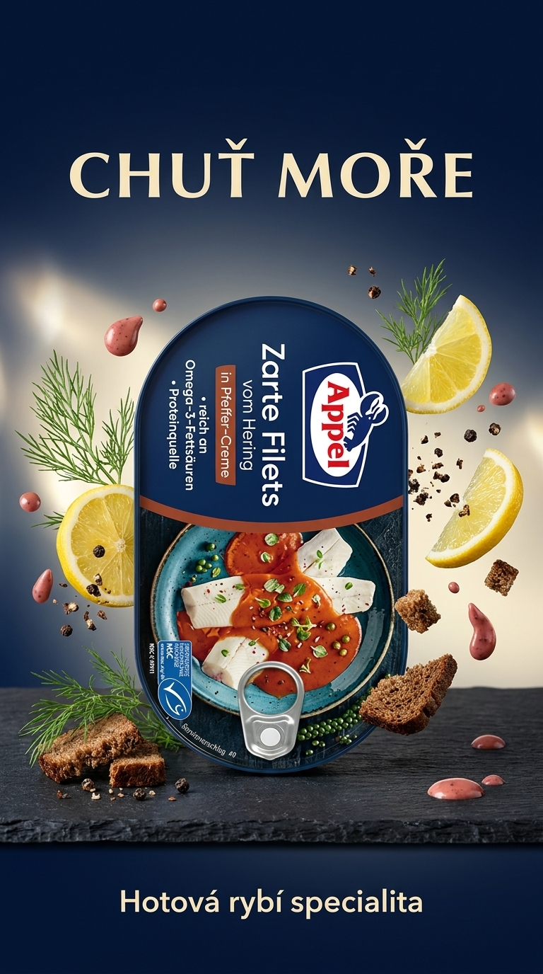 Appel sleďové filety v krému s pepřem - lifestyle poster