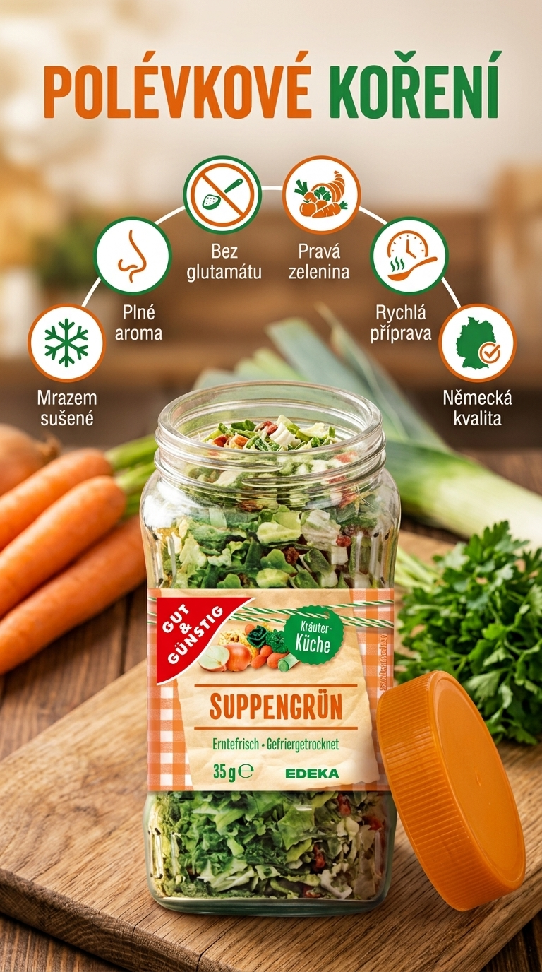 G&G polévkové koření mrazem sušené - mobilní infografika