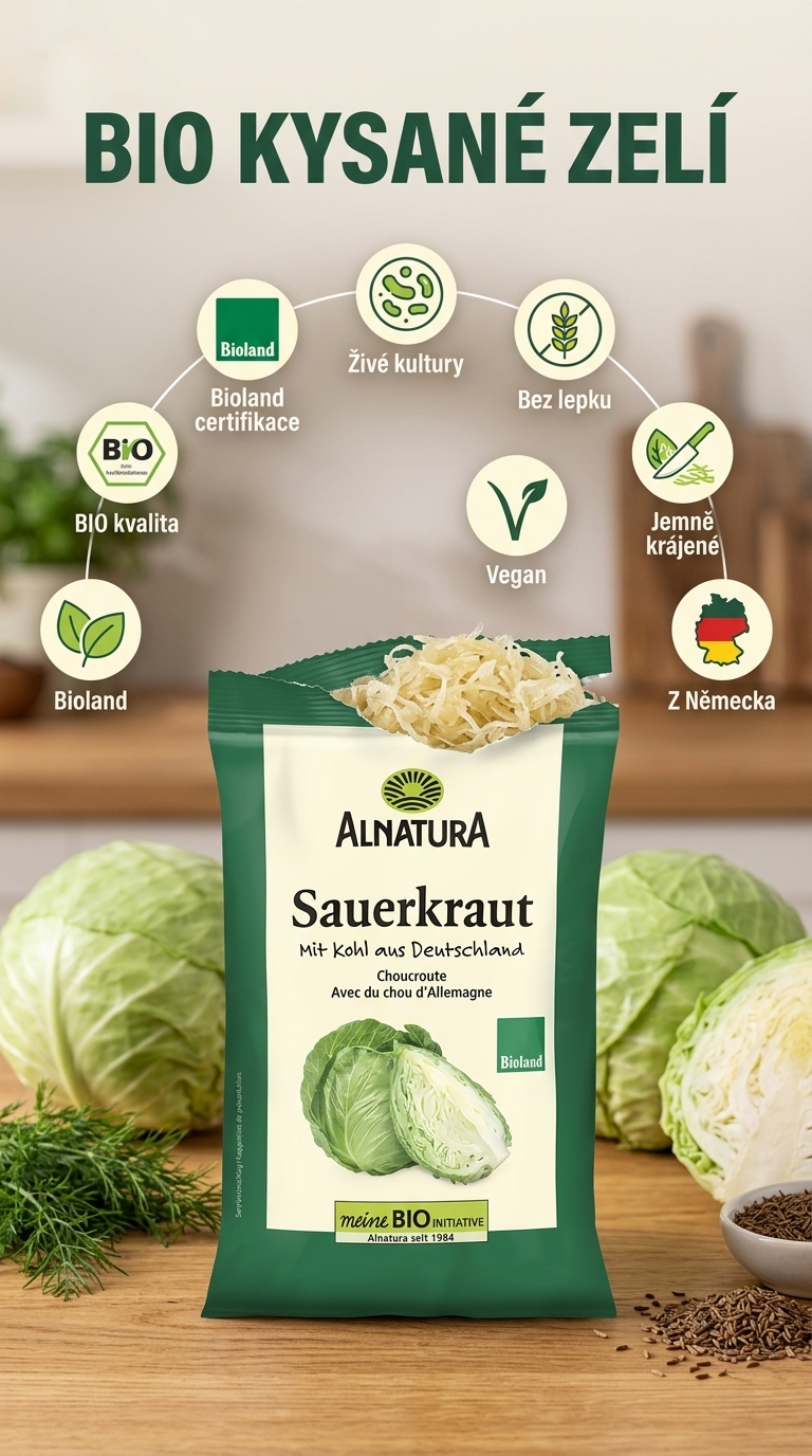 Alnatura Bio kysané zelí - mobilní infografika