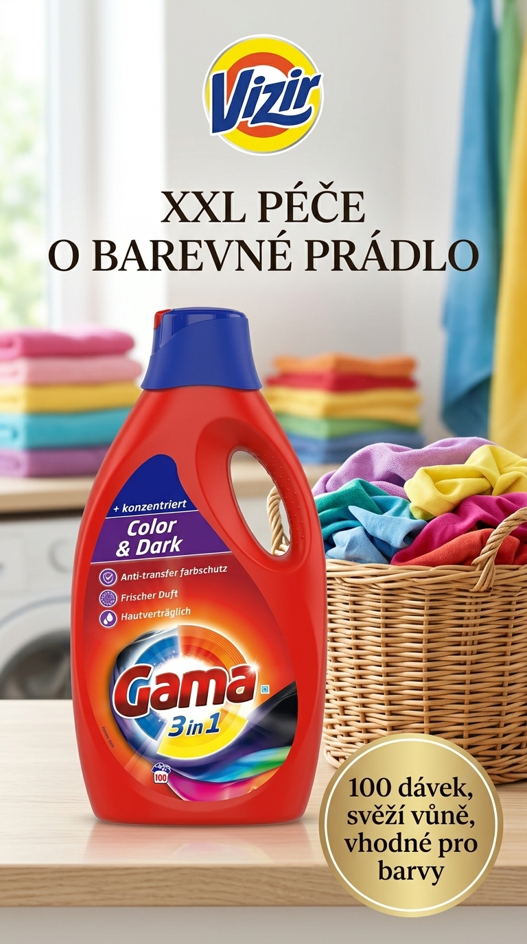 Vizir Gama XXL Color prací gel - lifestyle poster