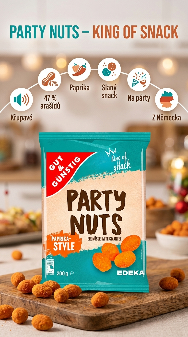 G&G Party Nuts oříšky v těstíčku - mobilní infografika