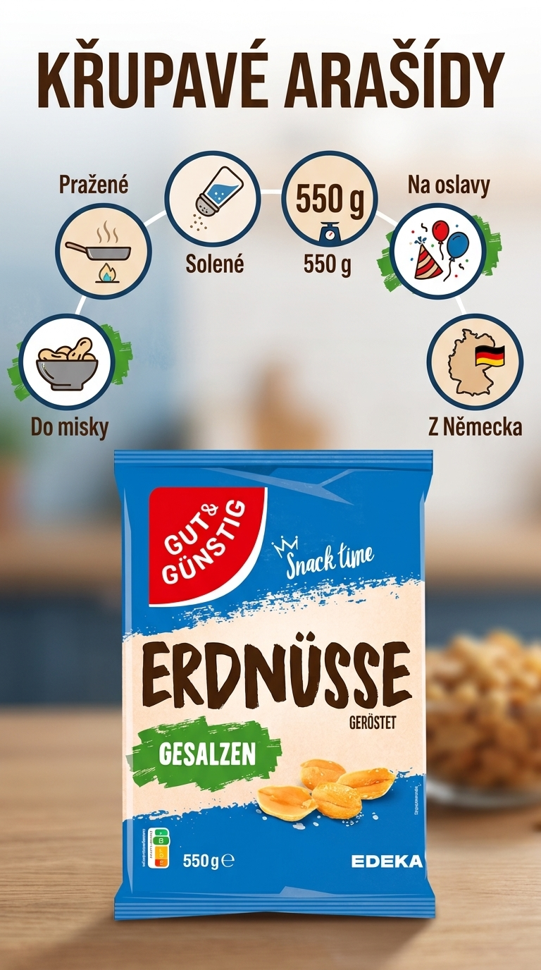 G&G Arašídy pražené a solené 550 g - mobilní infografika