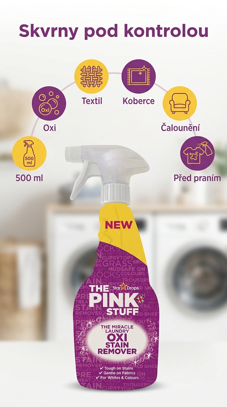 The Pink Stuff odstraňovač skvrn - mobilní infografika