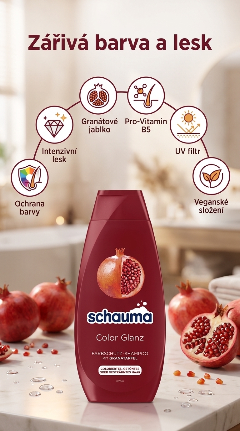 Schauma Color šampon pro lesk barvy 400 ml - mobilní infografika