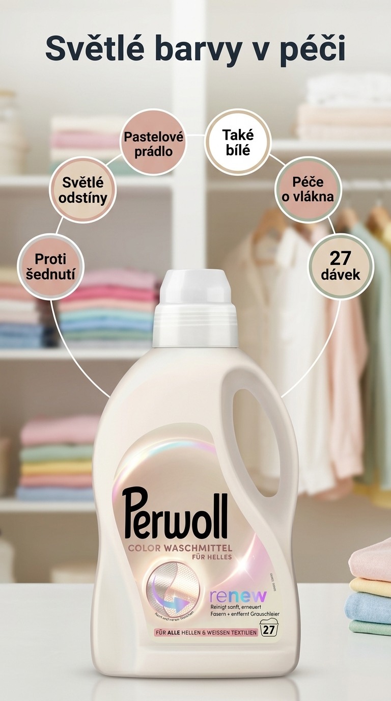 Perwoll Color pro světlé a pastelové prádlo – přehled péče