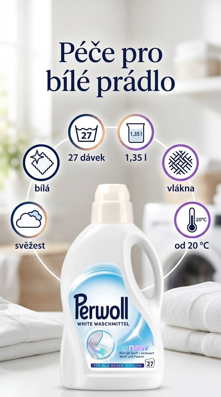 Perwoll Renew White - mobilní infografika