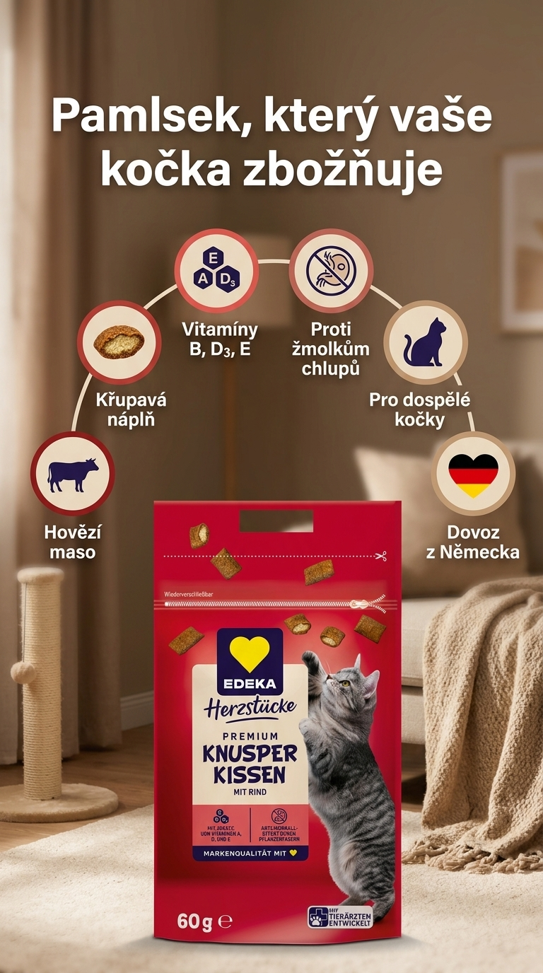 Edeka Herzstücke Knusper Kissen s hovězím - mobilní infografika