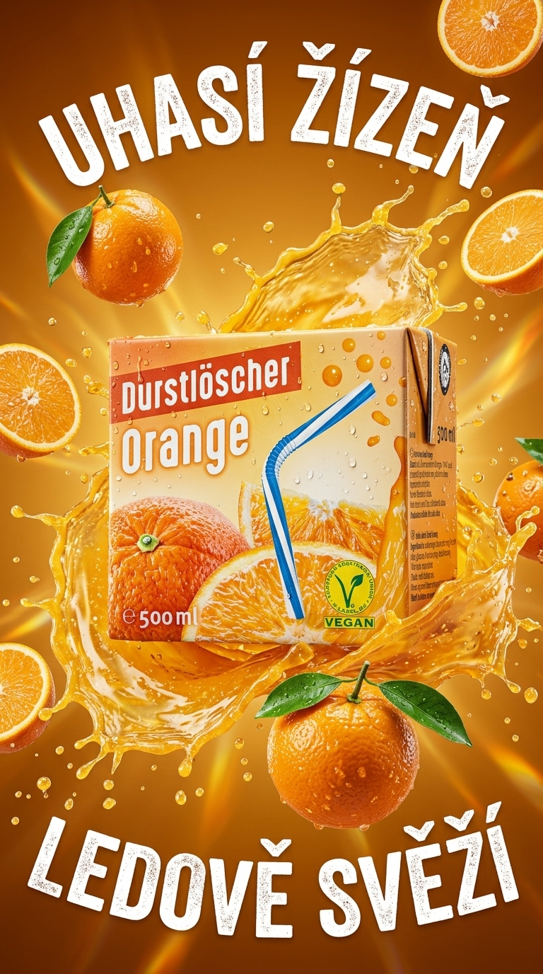 Durstlöscher Osvěžující nápoj s pomerančem 500ml – osvěžující pomerančový nápoj