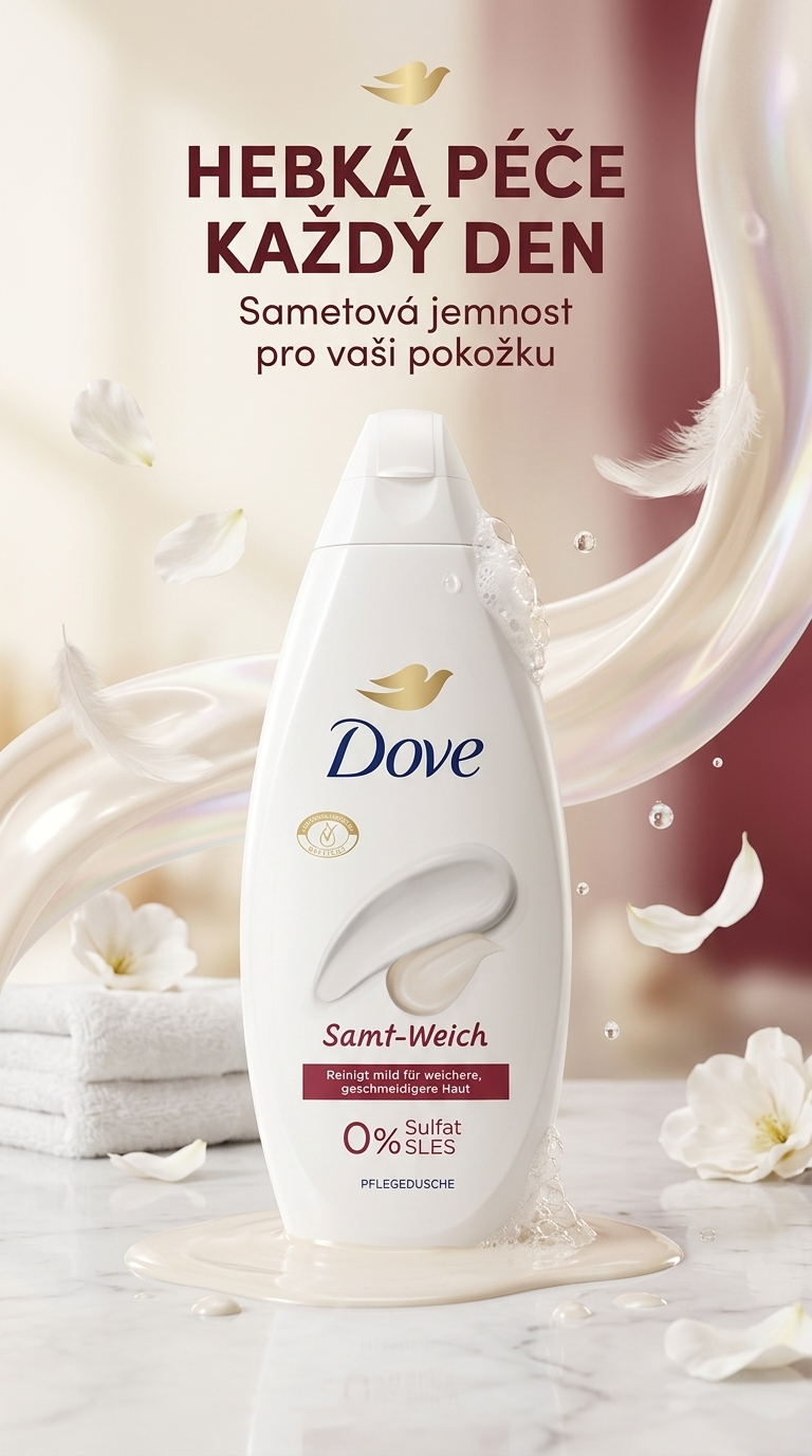 Dove sprchový gel Sametově jemný - hebká péče každý den