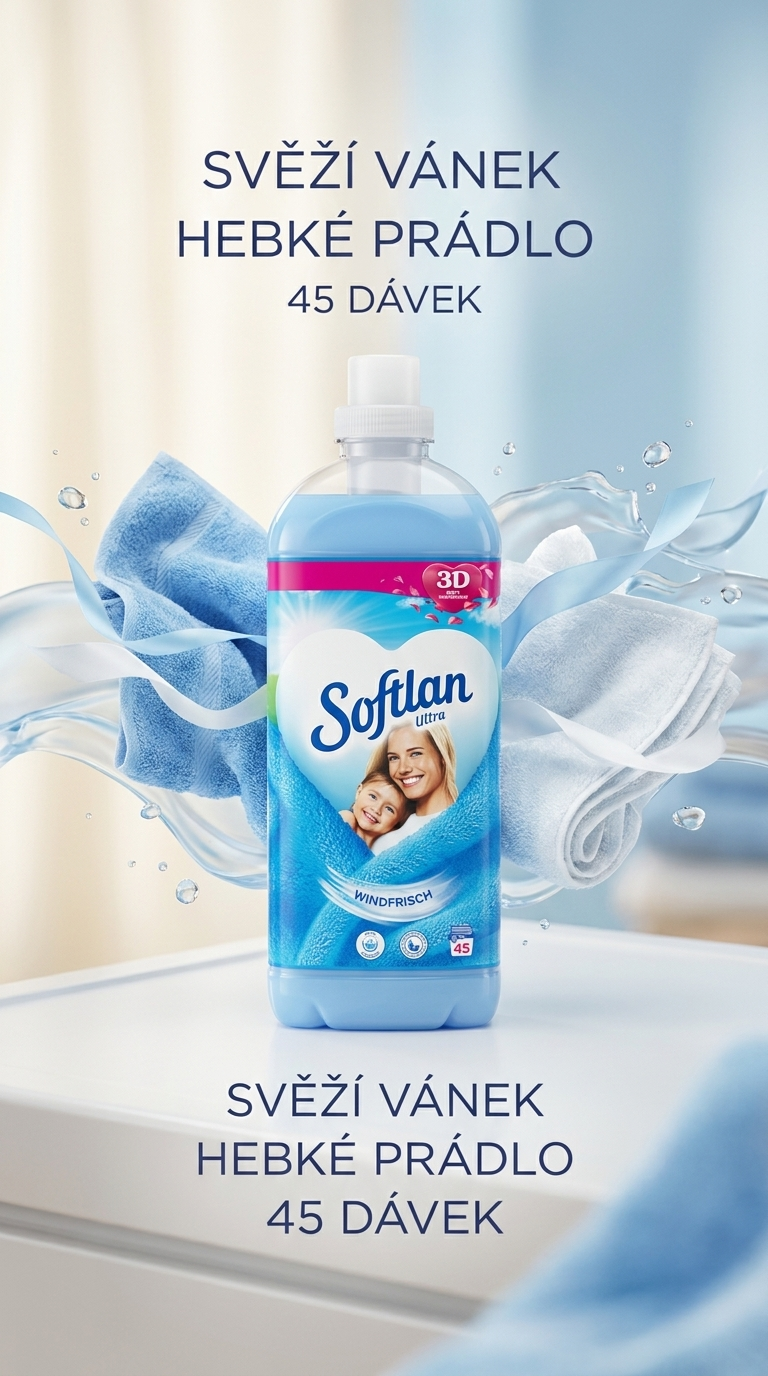 Softlan 3D Ultra aviváž svěží vánek - měkké a voňavé prádlo