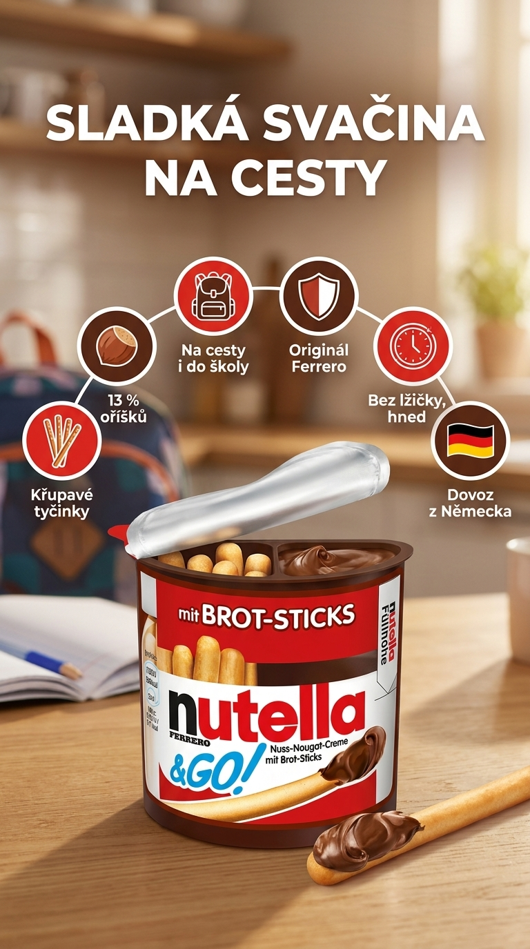 Nutella & GO! s křupavou tyčinkou 52 g - mobilní infografika