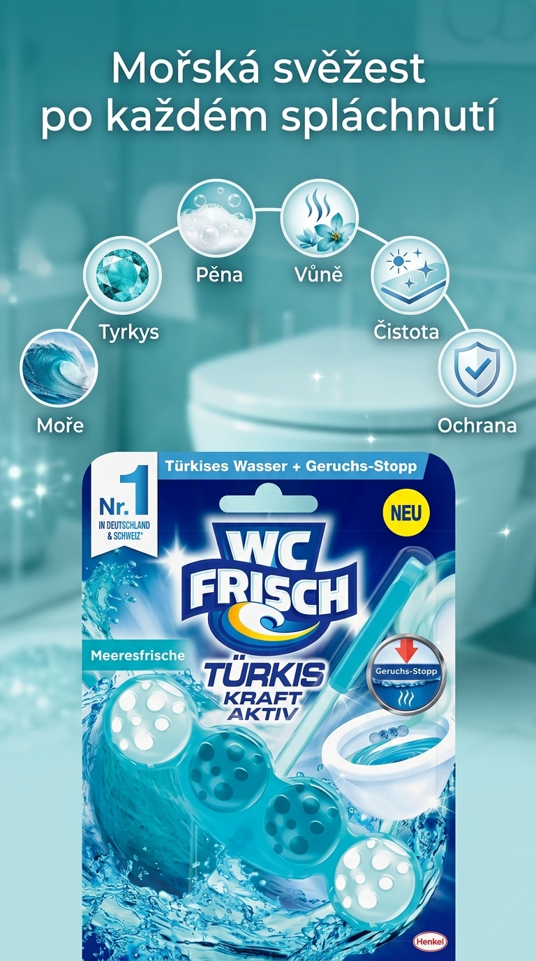 WC Frisch Türkis - mobilní infografika