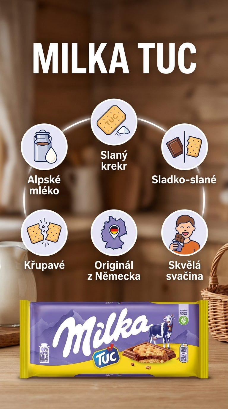 Milka TUC 87 g - mobilní infografika