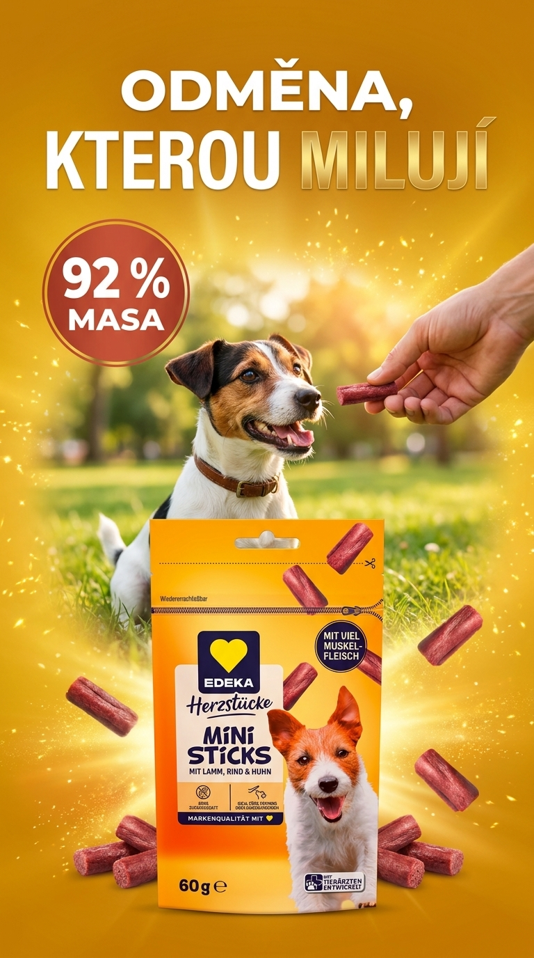 Edeka I love Ministicks pamlsky pro psy - lifestyle poster