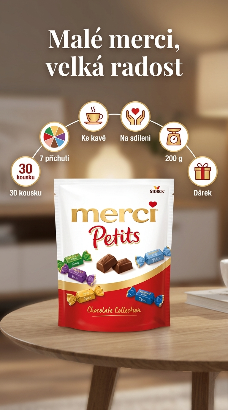 Merci Petits Collection - mobilní infografika