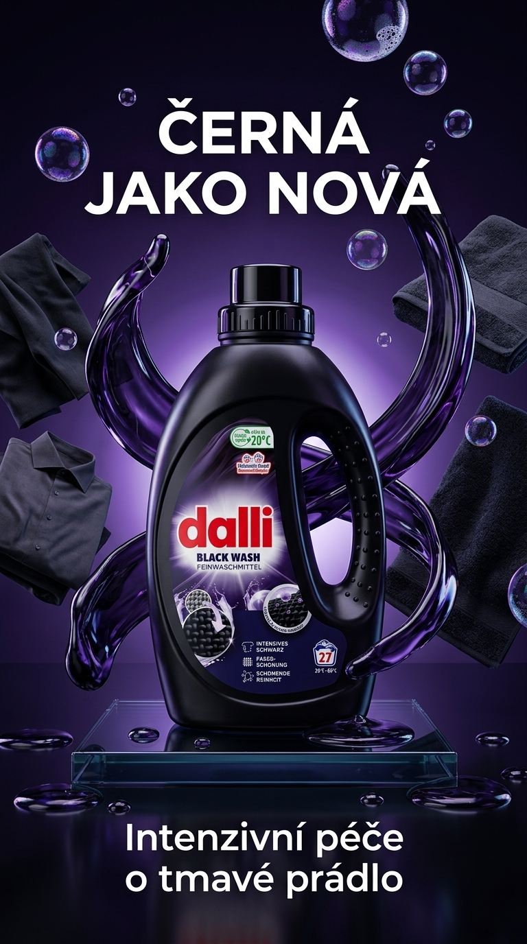 Dalli Black Wash prací gel na černé prádlo - lifestyle poster