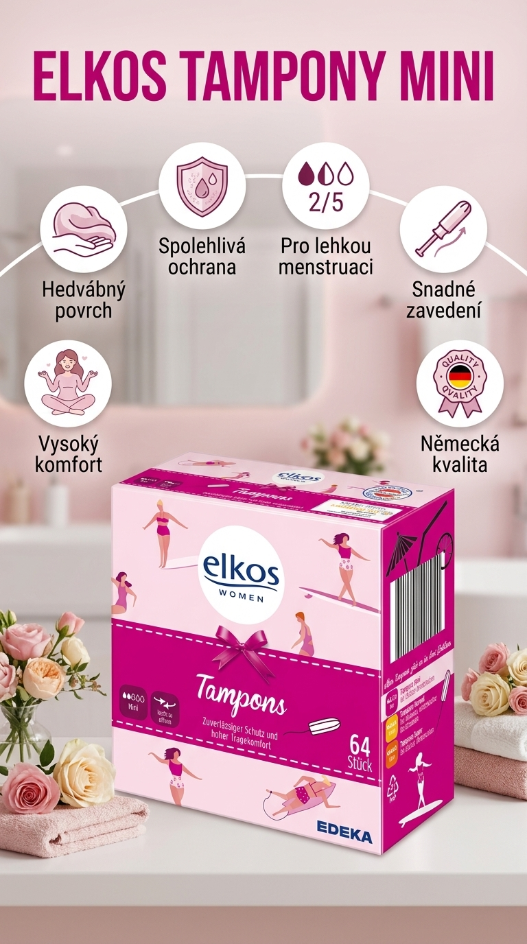 Elkos Tampony Mini - mobilní infografika