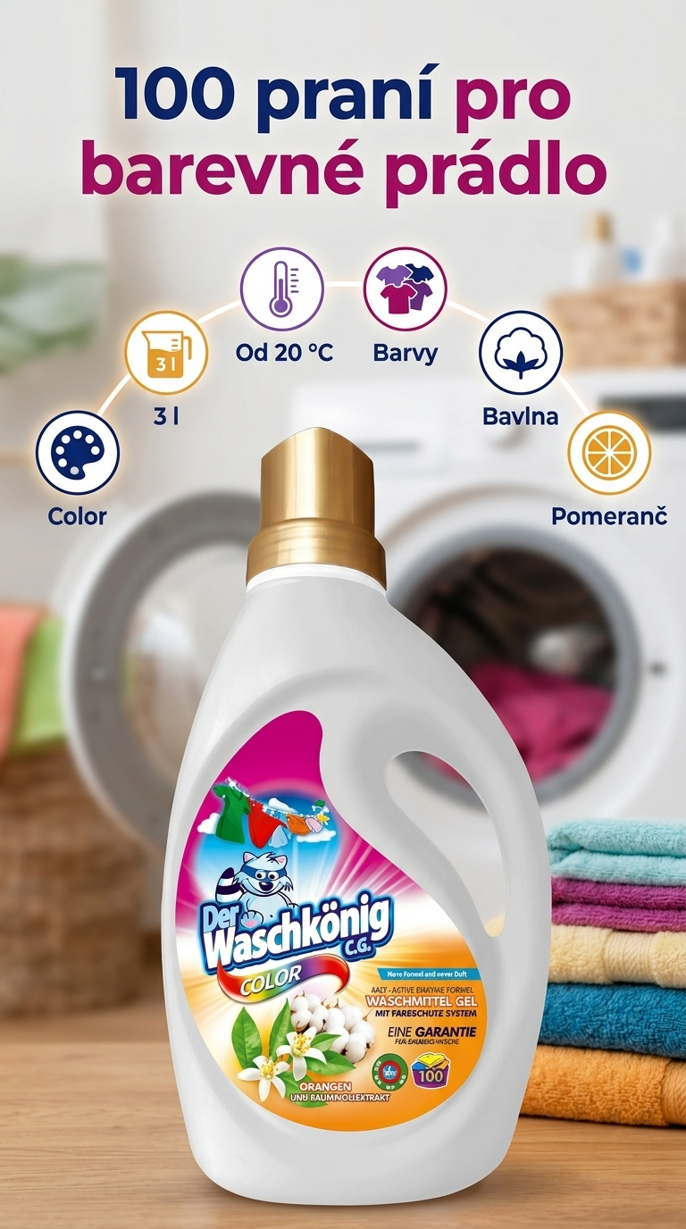 WaschKönig Color prací gel - mobilní infografika
