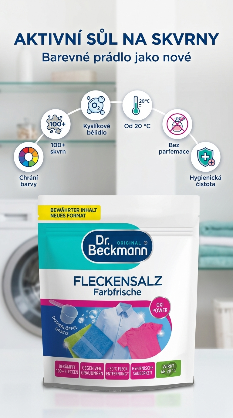 Dr. Beckmann sůl na skvrny Oxi Power - mobilní infografika