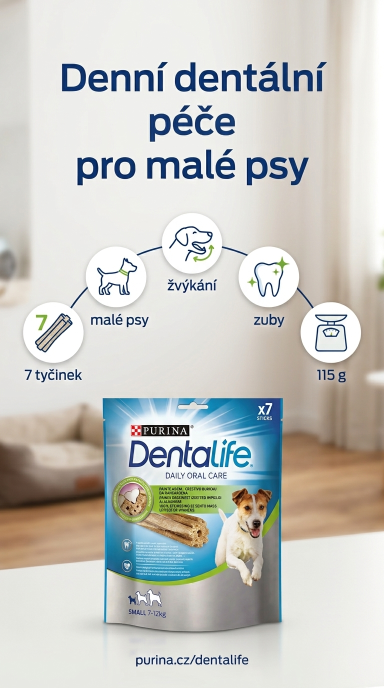 Purina Dentalife Small - mobilní infografika