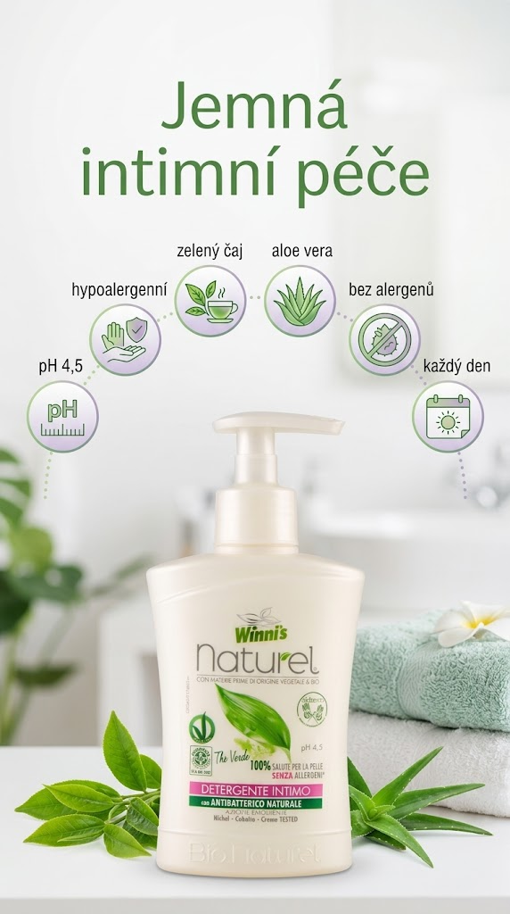 Winni's intimní mýdlo Verde - mobilní infografika