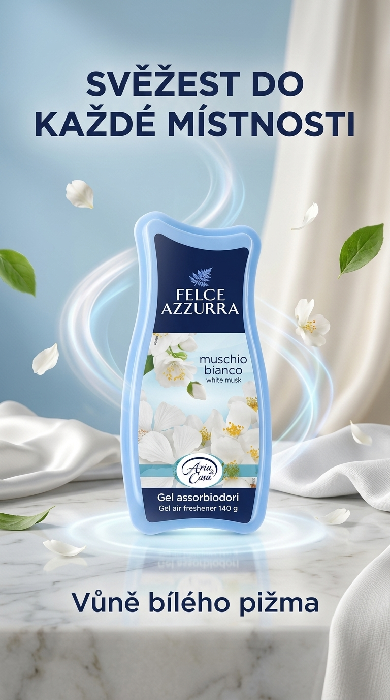 Felce Azzurra Casa Gel talek a bílé pižmo - svěžest do každé místnosti